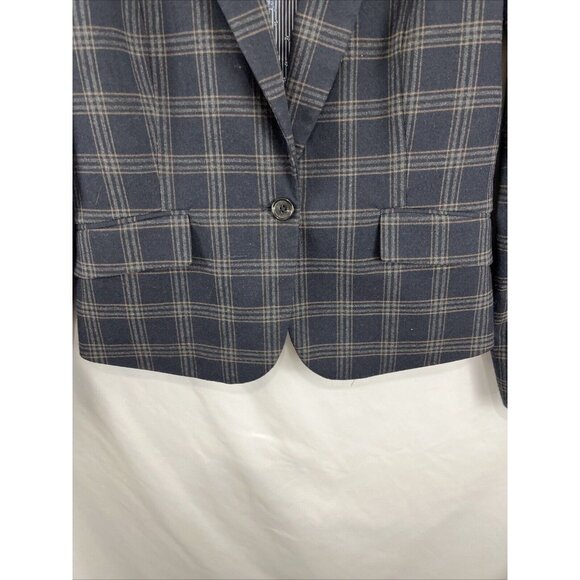 RW & Co. Blue and Grey Plaid Structured Blazer Women’s Size 8 - Picture 2 of 12